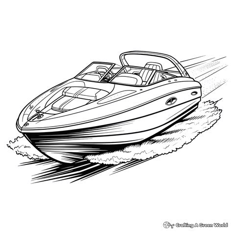Speed Boat Coloring Sheet