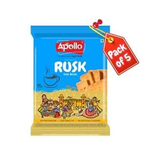 Apollo Premium Suji Rusk (Pack of 5 * 140g) : Amazon.in: Grocery ...