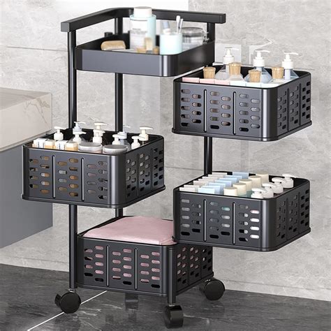 Kuber Industries 4Th Generation Square Rotating Rack|4-Layer Kitchen ...