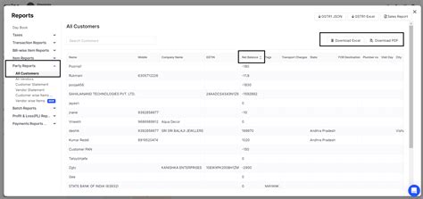 How to check total outstanding of all customer's at once on web ...