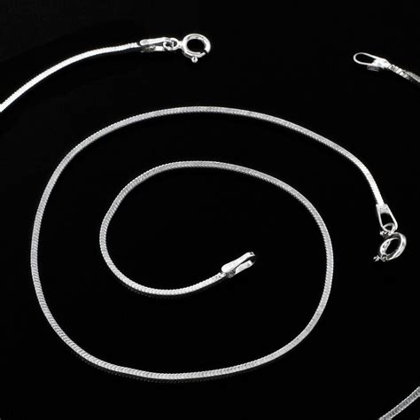 925 Sterling Silver girlish Thin Square Snake Anklet Pair 10.3 ...