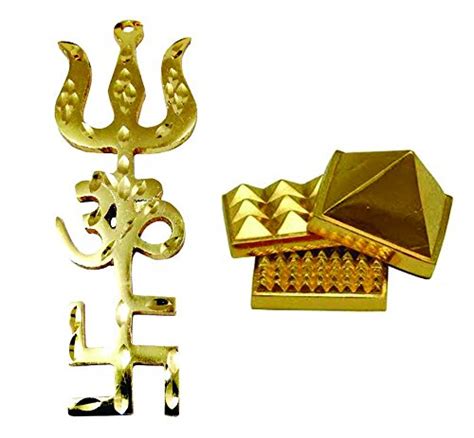 Buy Combo Of Swastik Om Trishul Trishakti Yantra 4" (Vastu) Hanging And ...