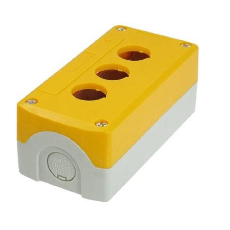 Alcoa PrimeYellow Gray Plastic 22mm Dia 3-Hole Push Button Switch ...