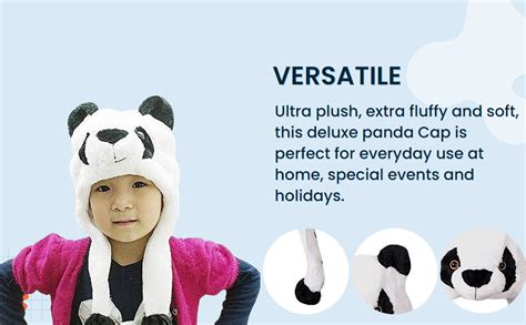 Buy Malvina Boy's and Girl's Panda Animal Woollen Winter Fur Cap (White ...