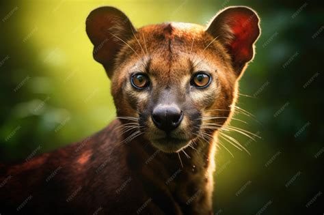 Premium AI Image | A Fossa the sleek and elusive predator of Madagascars rainforest