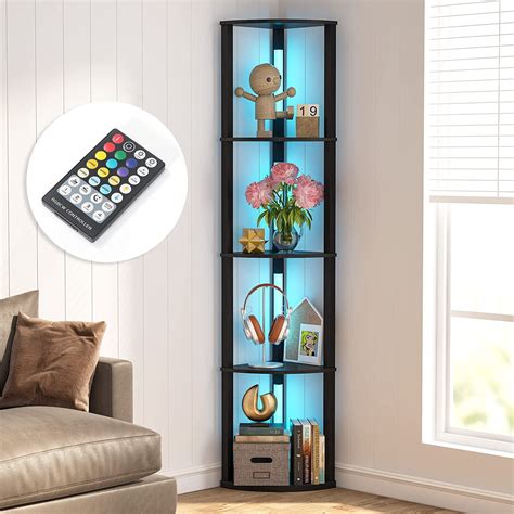 Tribesigns Corner Display Shelf with LED Lighting India | Ubuy