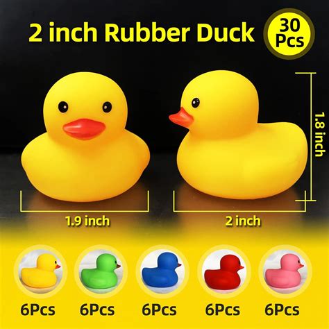 Buy Sunioine 30 Pack Multicolor Rubber Ducky, 2 Inch Bath Duck Toys ...