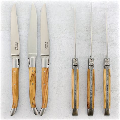 Chateau Laguiole Heritage Steak Knives Olivewood - Satin Finish ...
