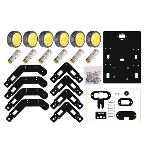 Acrylic 6 Wheel Drive Curious Chassis DIY Robotics Platform – REES52