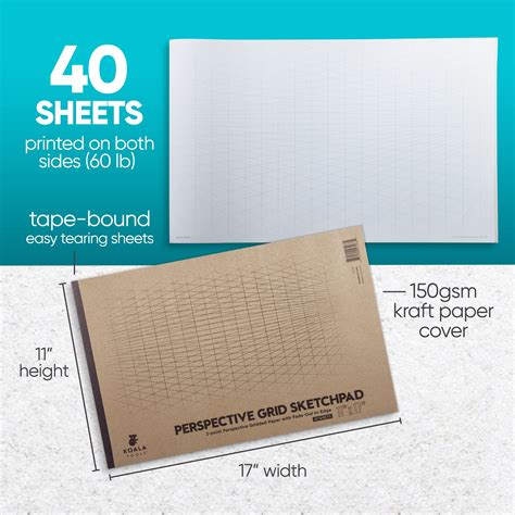 Koala Tools - 40-Page Large Drawing Pad for 2-Point Perspective Drawing ...