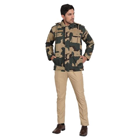 Buy BSF Uniform Jacket – Camouflage and Quilted with Full Sleeves and ...