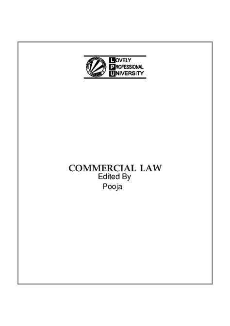 Co low 4 - cooperative low notes - COMMERCIAL LAW Edited By Pooja ...