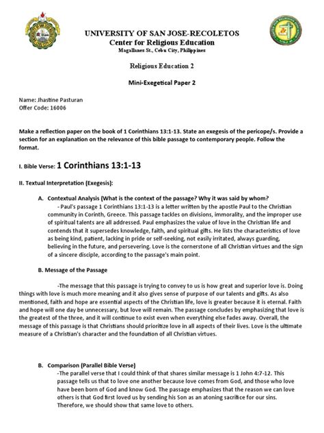 Image result for Exegesis Paper Example