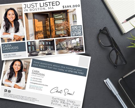 Just Listed Postcard for Realtors, Real Estate Postcard, Editable ...