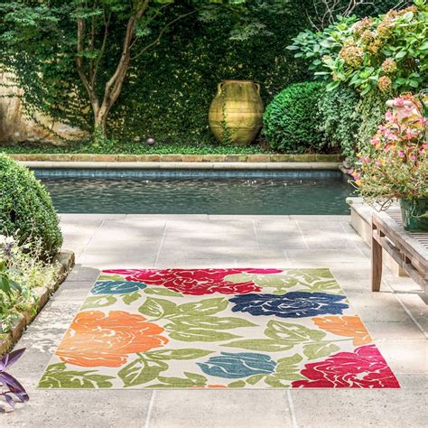 Tayse Oasis 5 X 7 (ft) Multi-color Indoor/Outdoor Area Rug OAS1601 5X7 ...