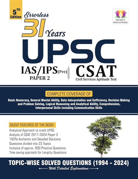 Buy 31 Years UPSC IAS/IPS Prelims CSAT Paper 2 Solved Papers (1994-2024 ...