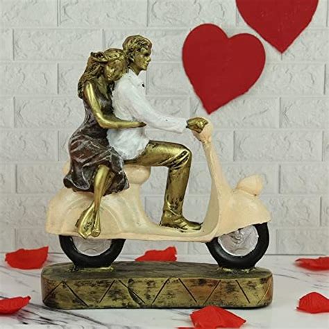 Buy Tied Ribbons Romantic Love Couple Statue Showpiece (27.9 Cm X 13.9 ...