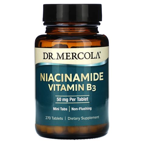 Dr. Mercola, нікотинамід, вітамін B3, 50 мг, 270 таблеток
