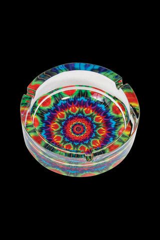Glass Kaleidoscope Ashtray Set - Psychedelic Design | Smoke Cartel