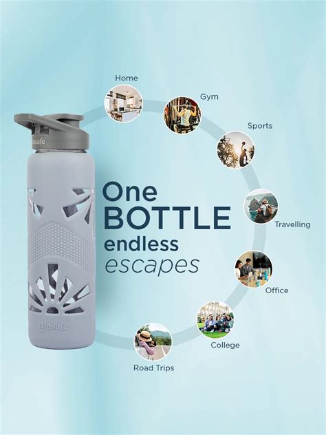 Borosilicate Glass Water Bottle with Silicone Cover, 750ml – Glasafe