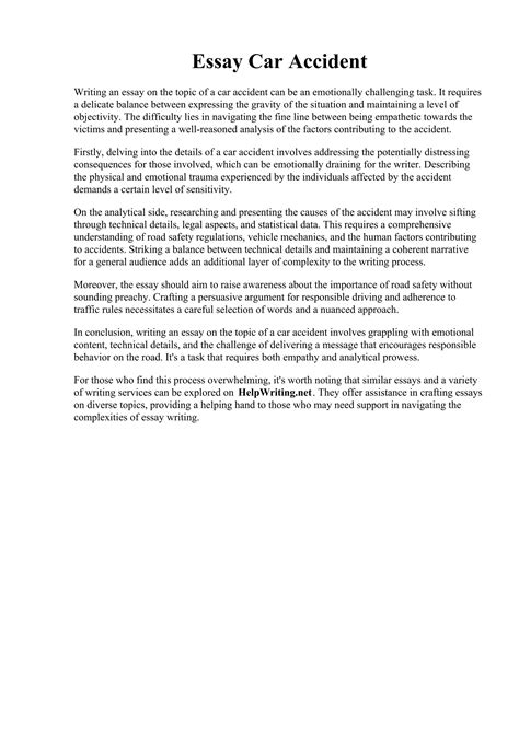 Essay Car Accident. Road Accident Quotes Quotes About Accident Essay - Engrabic | PDF