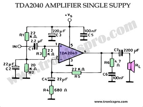 TDA2040 Power Amplifier 25W Single Supply - TRONICSpro