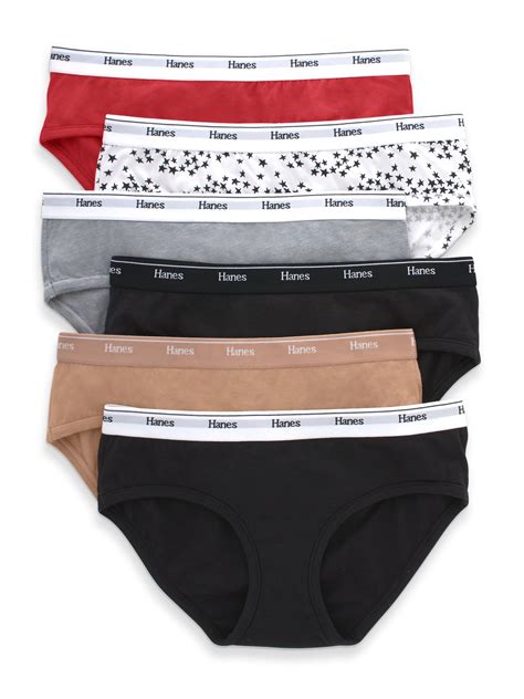Hanes Womens Hipster Underwear 6-Pack Breathable Cotton Stretch ...