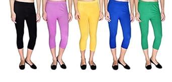 Buy 2DAY Cotton 3/4 Legging B/V/Y/R.B/G (Pack of 5)-M Multicolour at ...