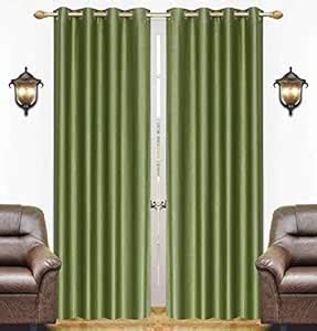 Buy KRMA Textiles Polyester Blended Modern Crush Plain Eyelet Curtains ...