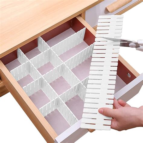 Adjustable Interlocking Self Assembly Plastic Drawer Divider Storage ...