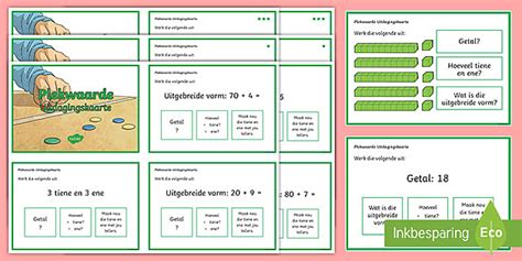 Plekwaarde Wiskunde Uitdagingskaarte
