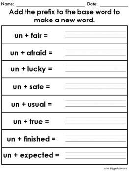 Prefixes un- and dis- | 1st grade, 2nd grade, 3rd grade Reading ...