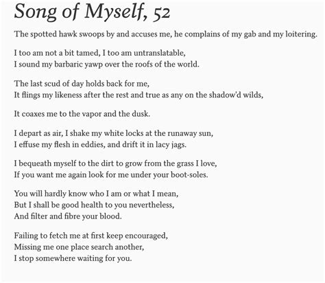Song Of Myself Poem