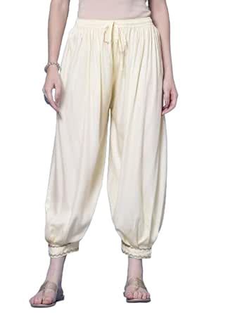 Buy Clora Creation Cream Rayon Gotta Afghani Pants, CC44165_30 at Amazon.in