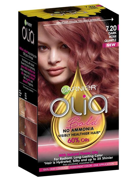 Olia Dark Rose Quartz Ammonia-Free Hair Dye – Garnier | Rose gold hair ...