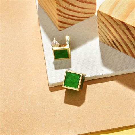 Buy SOHI Green Designer Stone Stud Earrings Online