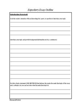 Image result for Expository Essay Outline Example