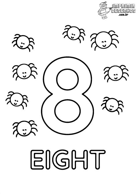 Número 8 em inglês - Imprimir Desenhos