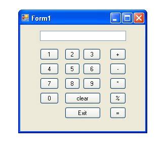 Simple Calculator Using C# Form 的图像结果