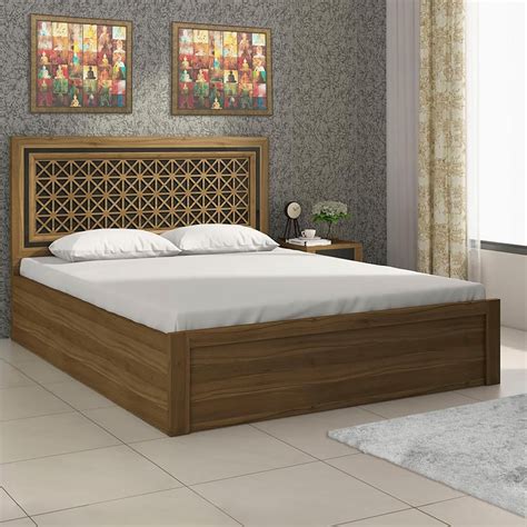 Buy Quadro Craft Queen Bed with Hydraulic Storage - Brown from Home ...