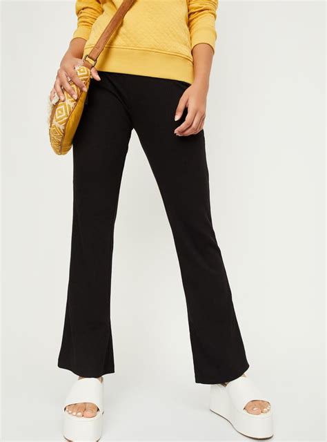 Buy Girls Ribbed Full-Length Trousers Online at just Rs. 499.0 ...