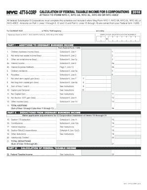 NYC DoF ATT-S-CORP 2018 - Fill and Sign Printable Template Online
