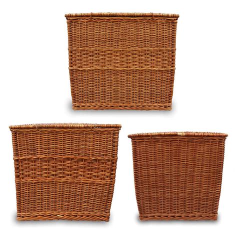 Bamboo cane Square Laundry Basket Set with Lid For Bathroom, Laundry R ...