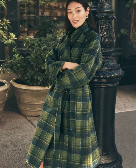 Plaid Trench Coat