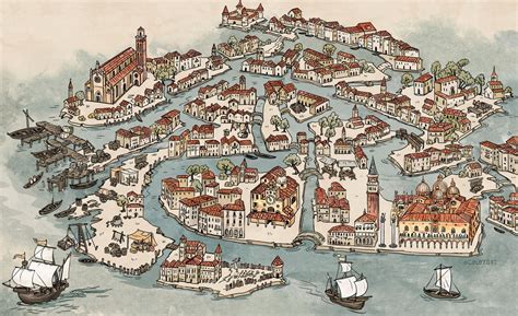 Map of medieval Venice, Oleg Seleznev