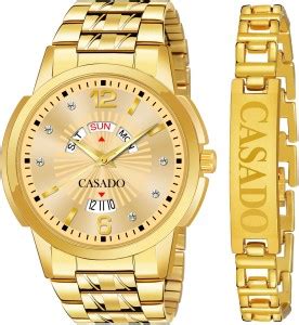 Casado Branded | Gold Plated | Studded | 3D Cut Glass | Day and Date ...