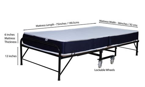Buy Folding Rollaway Bed with 6 inches Mattress Metal Single Bed Latest ...