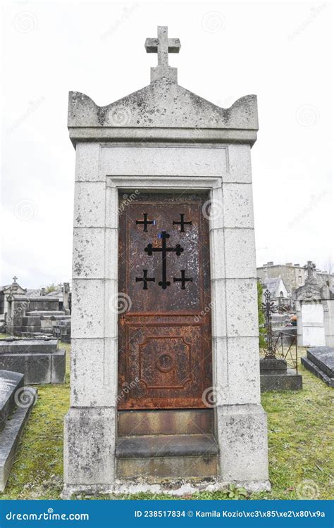 Old Christian Crosses and Tombs in a Cemetery in France Stock Photo ...