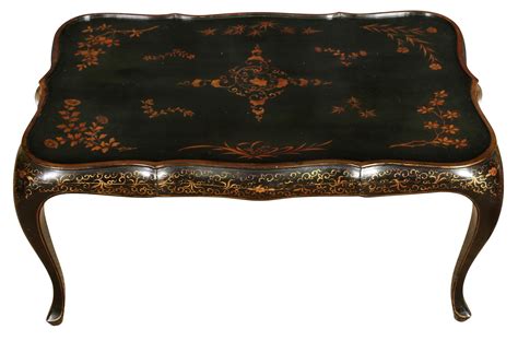 A Black Lacquer and Gold Cocktail Table For Sale at 1stDibs