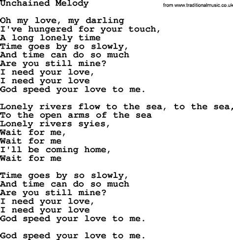 Willie Nelson song: Unchained Melody, lyrics